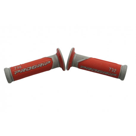 Progrip, gripy PG732 Road (22+25mm, délka 125mm) barva červená/šedá (dvousměsové) (732-288)