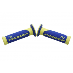 Progrip, gripy PG732 Road (22+25mm, délka 125mm) barva žlutá fluo/modrá (dvousměsové) (732-252)