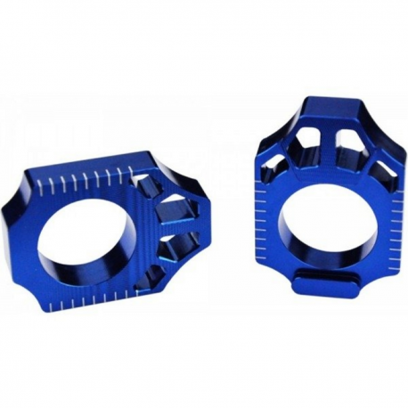 Scar, napínáky zadní osy, Yamaha (YZF) YZ250F '12-'23, YZ450F '04-'23, modrá barva