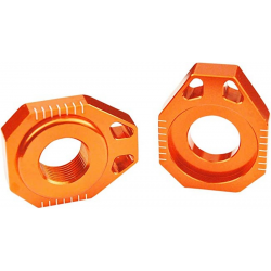 Scar, napínáky zadní osy, KTM SX 85-250 SX, 250-450SXF, 125-500 EXC, EXCF, oranžová barva