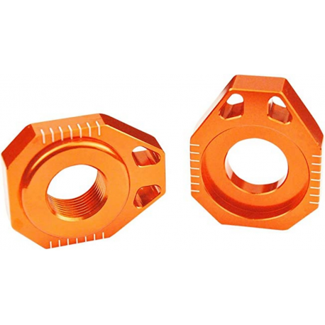 Scar, napínáky zadní osy, KTM SX 85-250 SX, 250-450SXF, 125-500 EXC, EXCF, oranžová barva