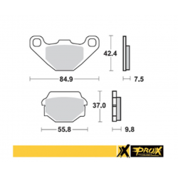 ProX, brzdové destičky KH67/2/3 SINTER Kawasaki KDX 200 '89-'92, KL 650 '87-'89, KLR 650 '95-'07, KMX 125 '86-'03, KX 125