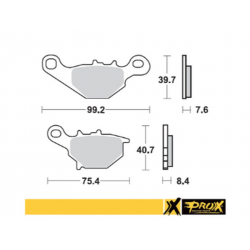 ProX, brzdové destičky KH230 SINTER Kawasaki KMX 125 '99-'03, Suzuki RM 80/85 '96-'04, přední, (10 SZT.)