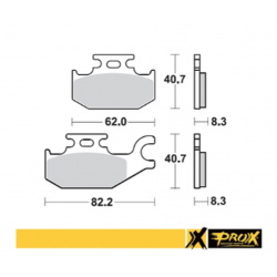 ProX, brzdové destičky Suzuki LT-A/F 400F '08-'15, LT-A 450X '07-'10, LT-A 700X '05-'07, LT-A 750X '08-'15 levé, přední,