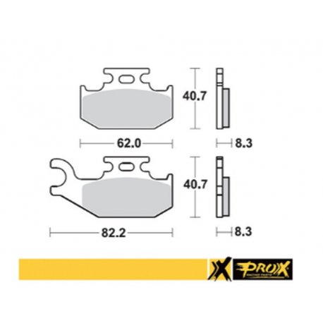 ProX, brzdové destičky Suzuki LT-A/F 400F '08-'15, LT-A 450X '07-'10, LT-A 700X '05-'07, LT-A 750X '08-'15 pravé, přední,