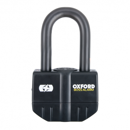 Oxford, zámek brzdového kotouče BIG BOSS, s alarmem 100dB, čep 16mm, žlutá barva