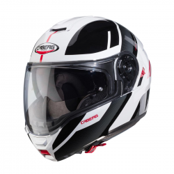 Caberg, vyklápěcí přilba Flip-Up, model Levo X, Manta, barva bílá/šedá/červená, velikost M