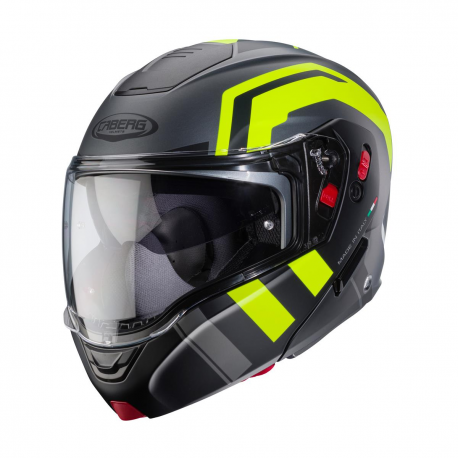 Caberg, vyklápěcí přilba Flip-Up, model Horus X, Road, barva šedá matná/černá/žlutá, velikost XL