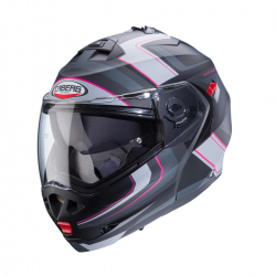 Caberg, vyklápěcí přilba Flip-Up, model Duke X, barva černá/fialová/šedá/stříbrná, velikost S