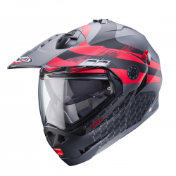 Caberg, vyklápěcí přilba Flip-Up, model Tourmax X, Sarabe, barva šedá matná/černá/červená, velikost S