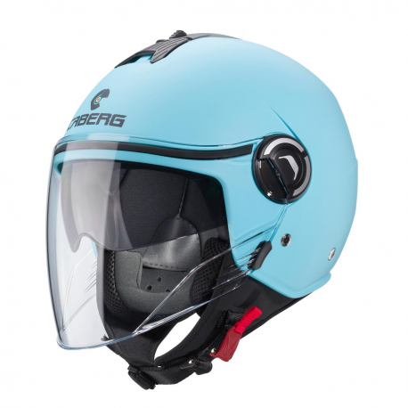 Caberg, Jet přilba se sluneční clonou, model Riviera V4X, modrá matná barva, velikost L