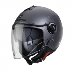 Caberg, Jet přilba se sluneční clonou, model Riviera V4X, barva šedá matná, - GUNMETAL velikost L