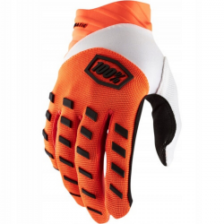 100%, rukavice Airmatic (2023), FLUO ORANGE, barva oranžová/bílá/černá, velikost L