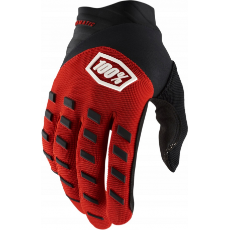 100%, rukavice Airmatic (2023), RED/BLACK, barva červená/černá, velikost M