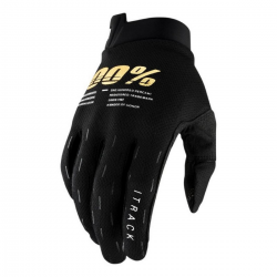 100%, rukavice Itrack Black (2023), černá barva, velikost S