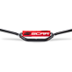 Scar Racing, řidítka s hrazdou, 28,6mm, model STEWART/VILLOPOTO, černá barva, chránič červená/bílá