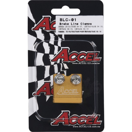 Accel, držák brzdové hadice, přední, Suzuki/Yamaha, černá barva