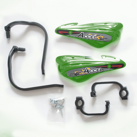 Accel, chrániče páček s ALU výztuhou, STRONG (22+28mm) (ALU-černé, plasty-zelené)