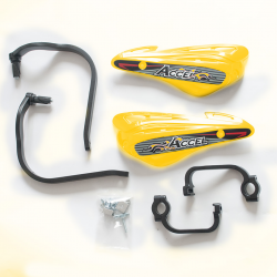 Accel, chrániče páček s ALU výztuhou, STRONG (22+28mm) (ALU-černé, plasty-žluté)