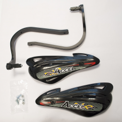 Accel, chrániče páček s ALU výztuhou, ATV (22+28mm) (ALU-černé, plasty-černé)