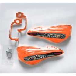 Accel, chrániče páček s ALU výztuhou, MX (22+28mm) (ALU-oranžové, plasty-oranžové)