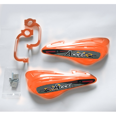 Accel, chrániče páček s ALU výztuhou, MX (22+28mm) (ALU-oranžové, plasty-oranžové)