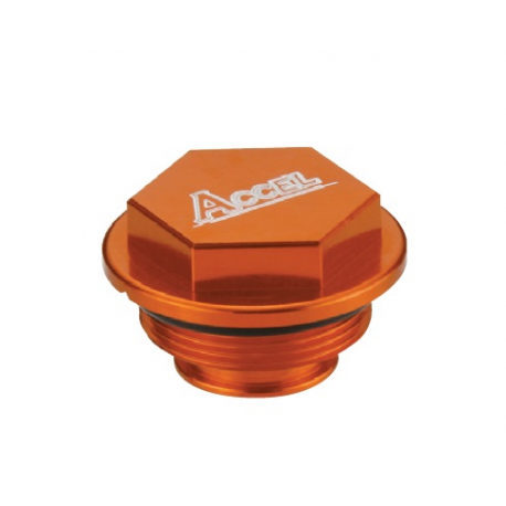 Accel, víčko zadní brzdové pumpy, KTM BREMBO '04-'13 oranžová barva