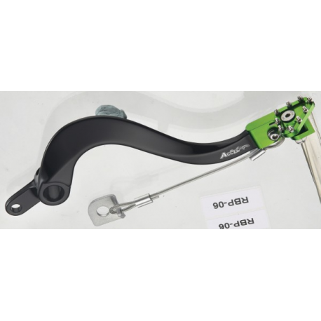 Accel, brzdový pedál, Kawasaki KXF 450 '06-'20, KLX 450R 08-12, zelená barva