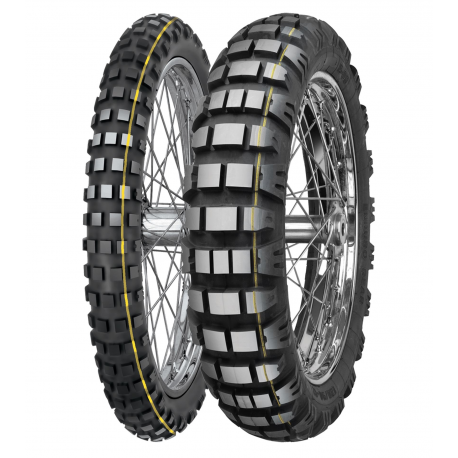 Mitas, pneu 100/90-19 E-09 57R TL Dakar (žlutý pruh), přední, DOT 09/2023 (24555)
