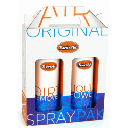 Twin Air, LIQUID Power SPRAY + LIQUID DIRT REMOVER SPRAY PAK, sada na čištění a mazání filtrů 2X500ML