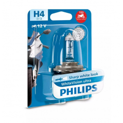 Philips, žárovka H4 12V 60/55 P43T WHITE VISION ULTRA MOTO