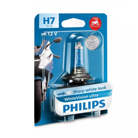 Philips, žárovka H7 12V 55W PX26D WHITE VISION ULTRA MOTO