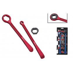 Accel, montpáky na pneu (23+24cm) ALU7075 kované, s klíči 10,13,27,32 mm, modrá barva