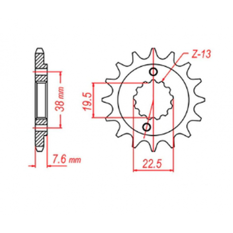 MTX, řetězové kolečko, 2116 13 Suzuki LTR 450 '06-'12, LTZ 400 '03-'13, RMX 450 '10-'13, Kawasaki KFX 400, HYOSUNG T