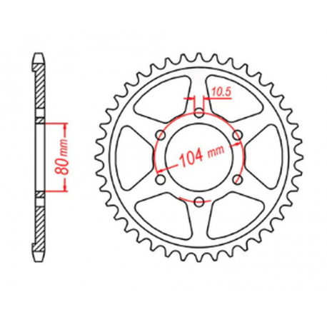 MTX, rozeta, 488 41 Kawasaki ZX9R '98-'01 (JTR488.41) (řetěz 530)