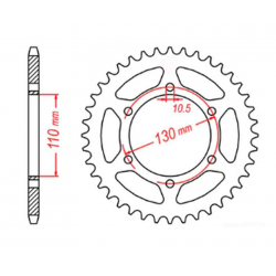 MTX, rozeta, 504 41 Kawasaki GPZ 500S 94-05 (JTR486.41) (řetěz 520)