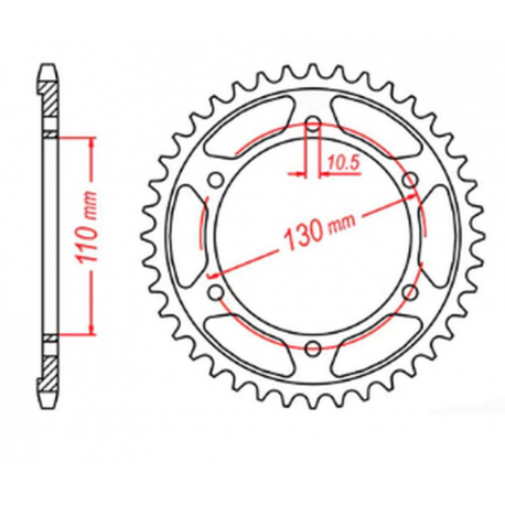 MTX, rozeta, 241 39 Yamaha XJR 1300 '04-'06, MT-01 '05-'11 (JTR479.39) (řetěz 530)