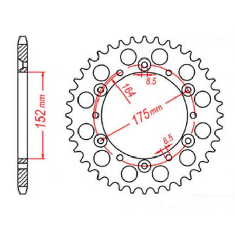 MTX, rozeta, 856 50 Yamaha YZ YZF 88-98 (JTR853.50) (řetěz 520)