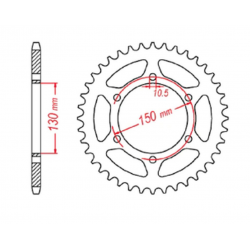 MTX, rozeta, 236 46 Honda NX 650 '95-'01, Yamaha XJ 6 '09-'15 (JTR305.46)* (řetěz 520)