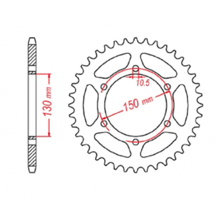 MTX, rozeta, 236 46 Honda NX 650 '95-'01, Yamaha XJ 6 '09-'15 (JTR305.46)* (řetěz 520)
