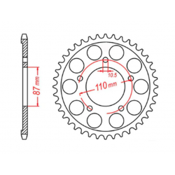MTX, rozeta, 828 48 Suzuki GSF 650 BANDIT 07-15, GSX 650 F 08-15 (JTR807.48) (řetěz 525)