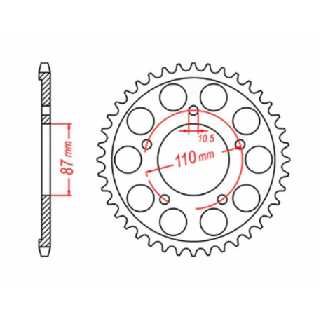 MTX, rozeta, 828 48 Suzuki GSF 650 BANDIT 07-15, GSX 650 F 08-15 (JTR807.48) (řetěz 525)