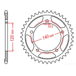 MTX, rozeta, 4409 43 Suzuki GSF 1250 '06-'16, GSXR 1000/1300 (JTR1800.43) (řetěz 530)