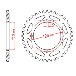 MTX, rozeta, 4418 47 Kawasaki KX 65 '02-'20 (JTR1465.47) (řetěz 420)