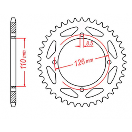 MTX, rozeta, 4418 47 Kawasaki KX 65 '02-'20 (JTR1465.47) (řetěz 420)