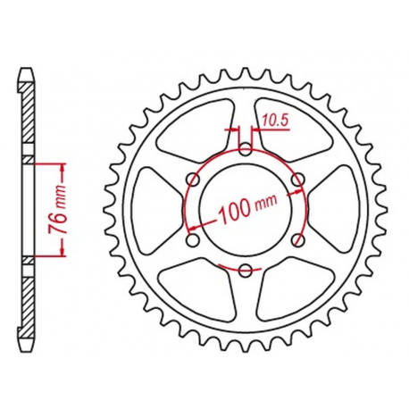 MTX, rozeta, 816 42 Suzuki GSXR1100, GSXR750 '92-'95 (JTR816.42) (řetěz 530) - ZAMIENNA Z 825 42