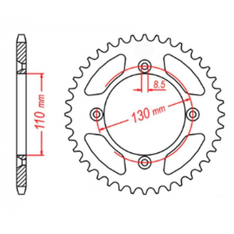 MTX, rozeta, 4306 50 Honda CR 80/85 '85-'07 (JTR215.50) (řetěz 420)