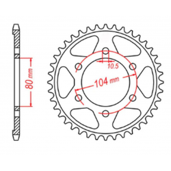 MTX, rozeta, 4359 41 Kawasaki ZX 9R '02-'03, ZX 10 '08-'14, Z1000 SX '11-'15 (JTR1489.41) (řetěz 525)