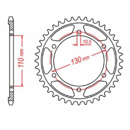 MTX, rozeta, 4385 46 Yamaha R6 '06-'20, MT09 '14-'19, Suzuki GSXR 750 '11-'19, GSXR 1000 '17-'19, XSR 900 '16
