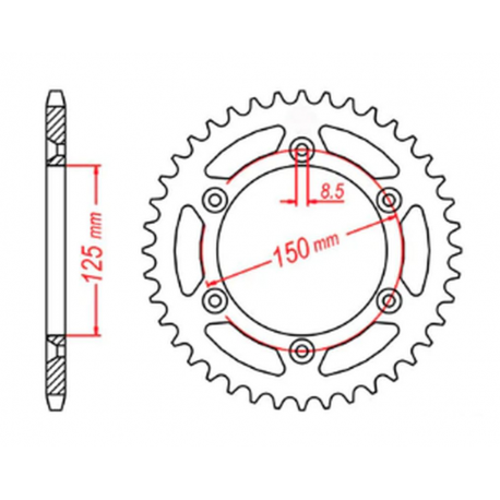 MTX, rozeta, 899 40 KTM SX/EXC (JTR897.40) (řetěz 520)